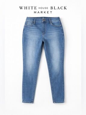 White House Black Market Skinny Crop Jeans Sz 14 High Rise Stretch Denim